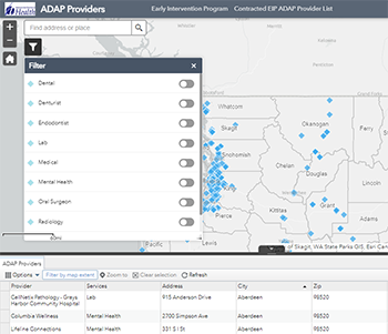 interactive map for ADAP/EIP providers
